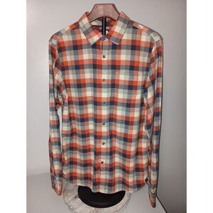 NORTH FACE: Red/Blue Plaid Long-Sleeve Button Down Tucker Shirt, Men's Size S